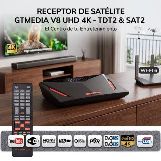 Receptor combo GTMedia V8 UHD 4K satélite + TDT | man2.es