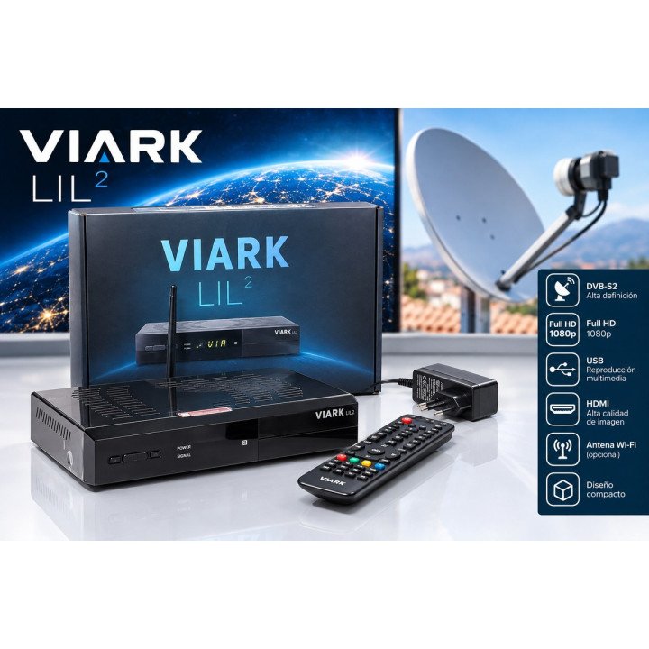 Receptor satélite Viark Lil2 compacto Full HD | man2.es
