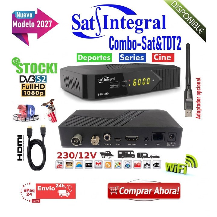 Receptor combo Sat Integral S-1432HD satélite + TDT | man2.es